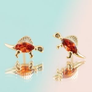 Red Dinosaur Earrings (S925) - Only 5 left!